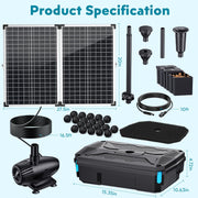 P37039 70W 680GPH Solar Pond Filter & Fountain Kit