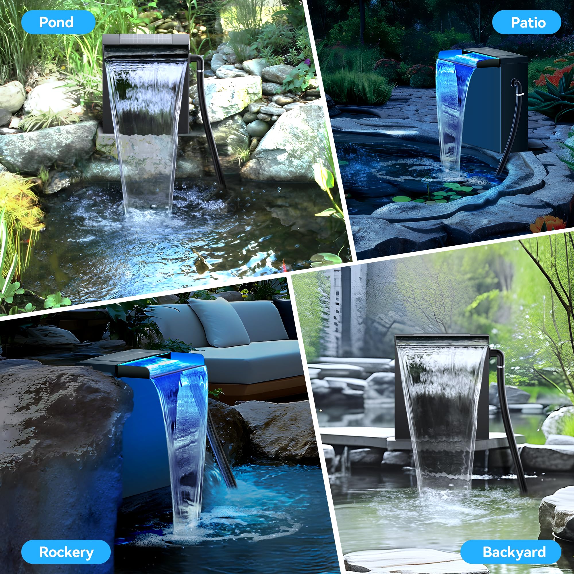 8" Metal Waterfall Box LED Light Strip