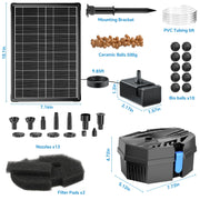 P3081D 8W 80GPH Solar Pond Filter & Fountain Kit with 3000mAh Battery Backup