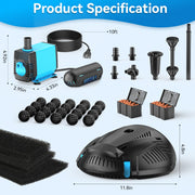 P2300 40W 660GPH AC Pond Filter & Fountain Kit