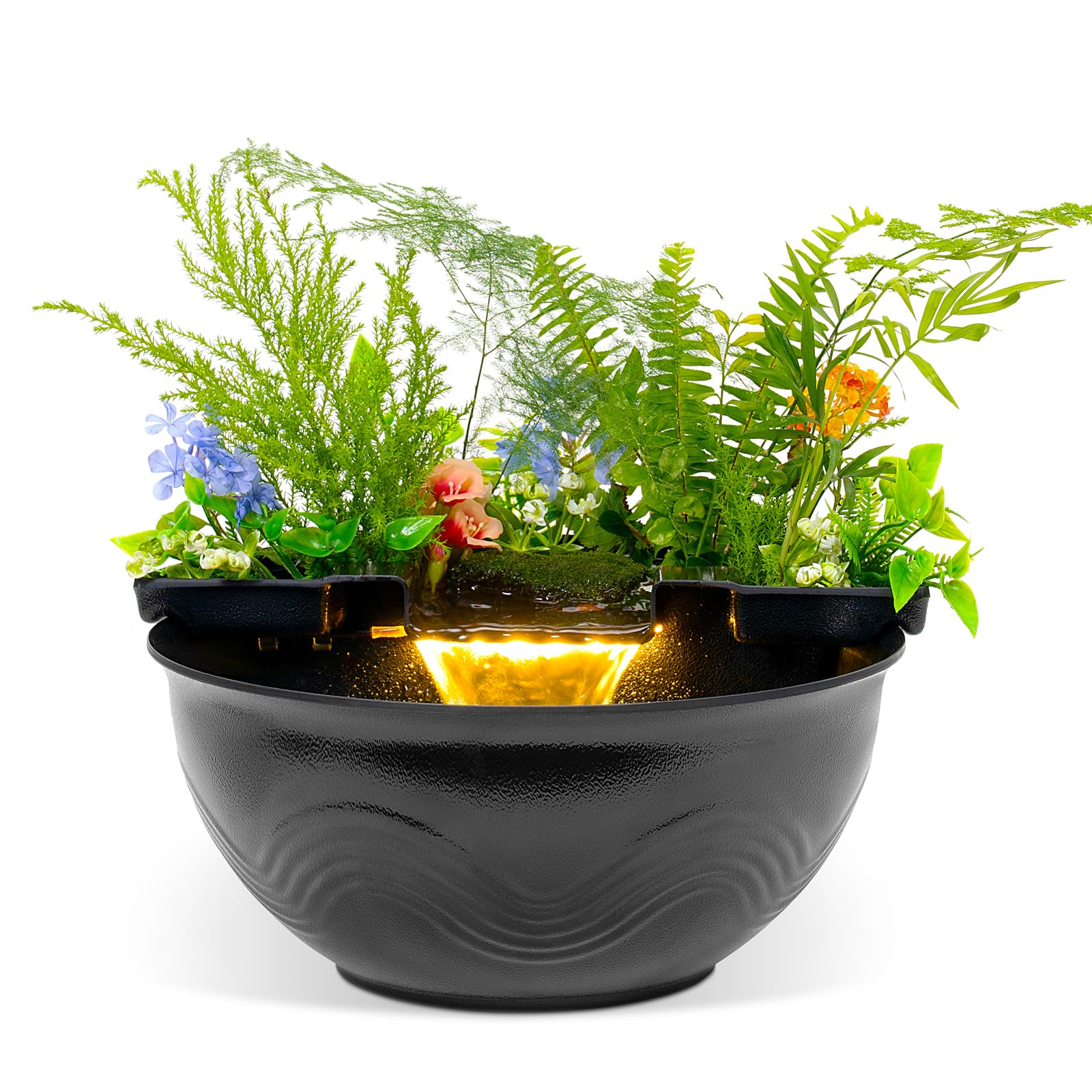 Mini Water Garden Pond Kit with Waterfall & LED Lighting