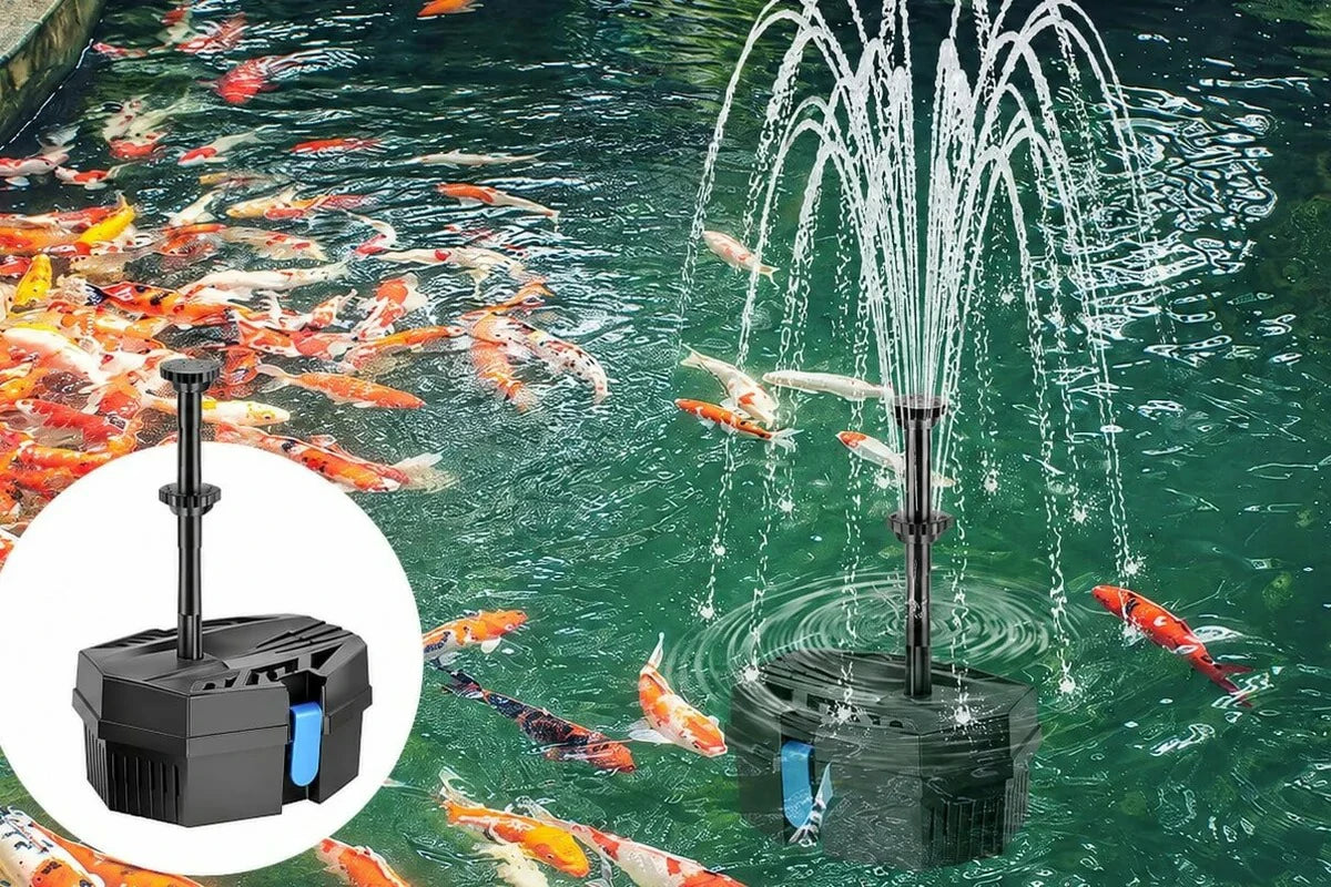 Garden fountain using the all-in-one water feature kit