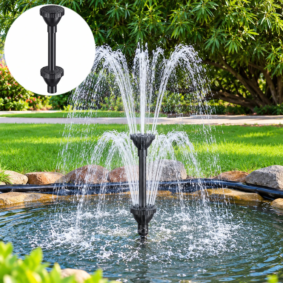solar power filter for pond dual head